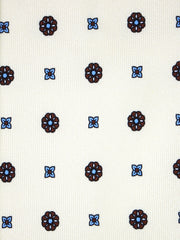 Cravatta color vaniglia 3 Pieghe ESTELLA in seta stampata inglese