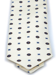 Cravatta color vaniglia 3 Pieghe ESTELLA in seta stampata inglese