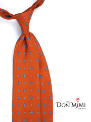 Cravatta marrone chiaro 3 Pieghe ESTELLA in seta stampata inglese