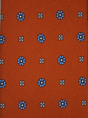 Cravatta marrone chiaro 3 Pieghe ESTELLA in seta stampata inglese