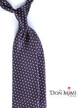 Cravatta marroncino 3 Pieghe DEBHORA in seta raso stampata