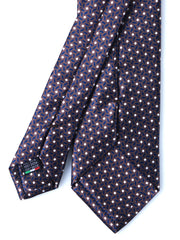 Cravatta marroncino 3 Pieghe DEBHORA in seta raso stampata