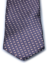 Cravatta marroncino 3 Pieghe DEBHORA in seta raso stampata