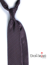 Cravatta marrone 3 Pieghe SHILLA in seta raso stampata