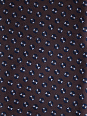 Cravatta marrone 3 Pieghe SHILLA in seta raso stampata