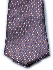 Cravatta marrone 3 Pieghe SHILLA in seta raso stampata