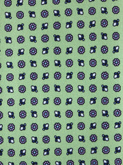 BELINDA Light Green English Printed Silk 3 fold Necktie