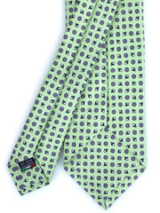 BELINDA Light Green English Printed Silk 3 fold Necktie