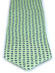 BELINDA Light Green English Printed Silk 3 fold Necktie