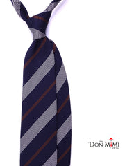 Cravatta 3 pieghe GIORGY in pura garza di seta Blu Scuro