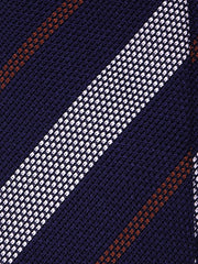 Cravatta 3 pieghe GIORGY in pura garza di seta Blu Scuro