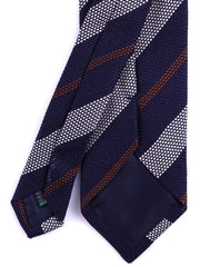 Cravatta 3 pieghe GIORGY in pura garza di seta Blu Scuro