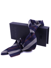 Cravatta 3 pieghe GIORGY in pura garza di seta Blu Scuro