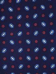 Cravatta blu scuro 3 Pieghe NADA in seta stampata inglese