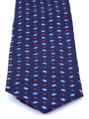 Cravatta blu scuro 3 Pieghe NADA in seta stampata inglese