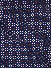 Cravatta blu scuro 3 Pieghe DONATA in seta stampata inglese