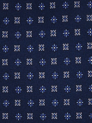 Cravatta blu scuro 3 Pieghe PAMELA in seta stampata inglese