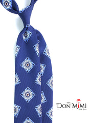 Cravatta blu 3 Pieghe MATERA in seta madder inglese