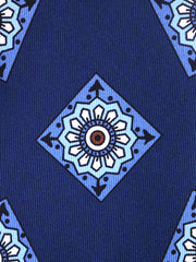 Cravatta blu 3 Pieghe MATERA in seta madder inglese