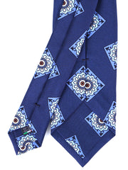 Cravatta blu 3 Pieghe MATERA in seta madder inglese