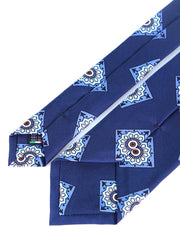 Cravatta blu 3 Pieghe MATERA in seta madder inglese