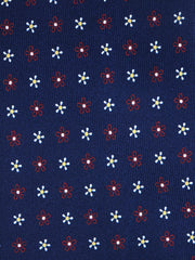 Cravatta blu/rossa3 Pieghe ALLEGRA in seta stampata inglese