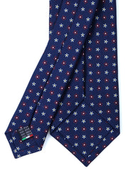 Cravatta blu/rossa3 Pieghe ALLEGRA in seta stampata inglese