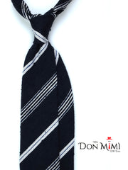 SELLY 3-fold blue/white unlined shantung silk tie