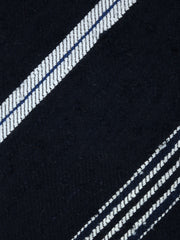 Cravatta 3 pieghe blu/bianco sfoderata in seta shantung SELLY