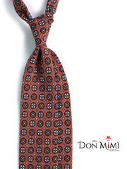 Cravatta marroncino 3 Pieghe CORLETO in seta madder italiana