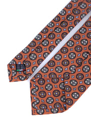 Cravatta marroncino 3 Pieghe CORLETO in seta madder italiana