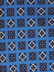 Cravatta ottanio 3 Pieghe ASSUNTA in seta stampata inglese