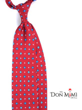 OLIMPIA Red English Printed Silk 3 fold Necktie