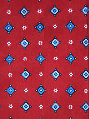 Cravatta rossa 3 Pieghe OLIMPIA in seta stampata inglese