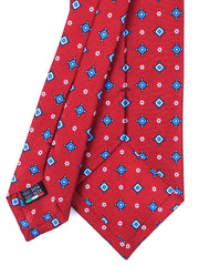 Cravatta rossa 3 Pieghe OLIMPIA in seta stampata inglese