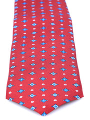 Cravatta rossa 3 Pieghe OLIMPIA in seta stampata inglese