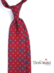 Cravatta rossa 3 Pieghe NADA in seta stampata inglese