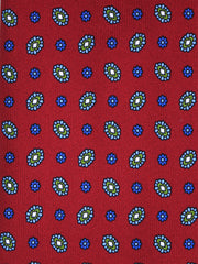 Cravatta rossa 3 Pieghe NADA in seta stampata inglese