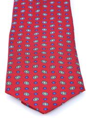 Cravatta rossa 3 Pieghe NADA in seta stampata inglese