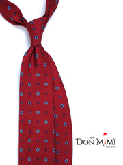 Cravatta rossa 3 Pieghe ESTELLA in seta stampata inglese