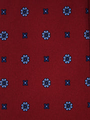 Cravatta rossa 3 Pieghe ESTELLA in seta stampata inglese