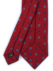 Cravatta rossa 3 Pieghe ESTELLA in seta stampata inglese