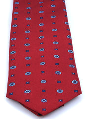 Cravatta rossa 3 Pieghe ESTELLA in seta stampata inglese