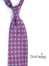 Cravatta rossa 3 Pieghe ALVISE in seta raso stampata