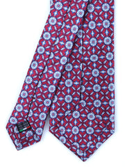 Cravatta rossa 3 Pieghe ALVISE in seta raso stampata