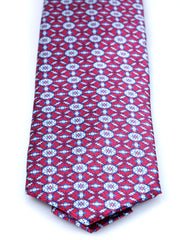 Cravatta rossa 3 Pieghe ALVISE in seta raso stampata