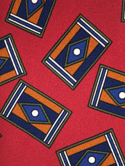 Cravatta rossa 3 Pieghe LEYA in seta stampata inglese