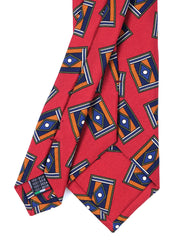 Cravatta rossa 3 Pieghe LEYA in seta stampata inglese