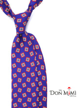 Cravatta blu elettrico3 Pieghe PATRICIA in seta madder