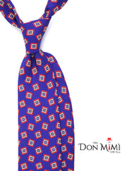 Cravatta blu elettrico3 Pieghe PATRICIA in seta madder